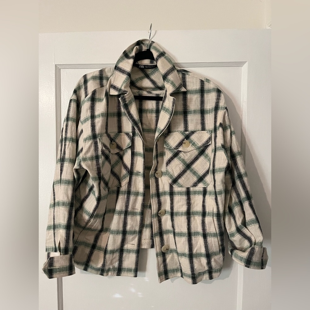 Zara plaid shacket size xs